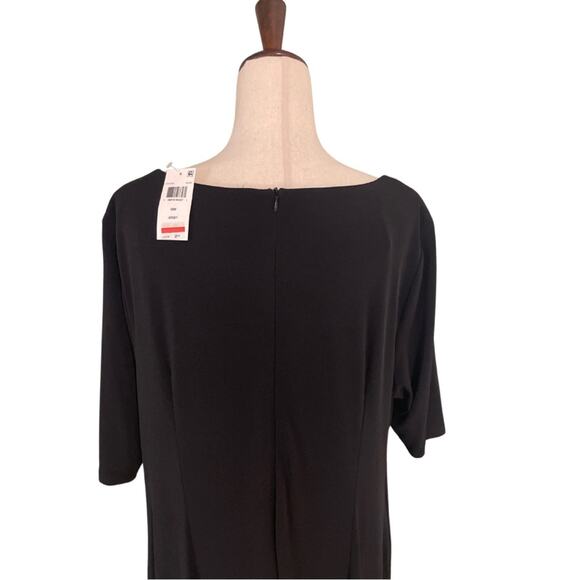 Connected Apparel Women's Plus Little Black Dress Jersey Pockets Comfy size 18W - Picture 3 of 9